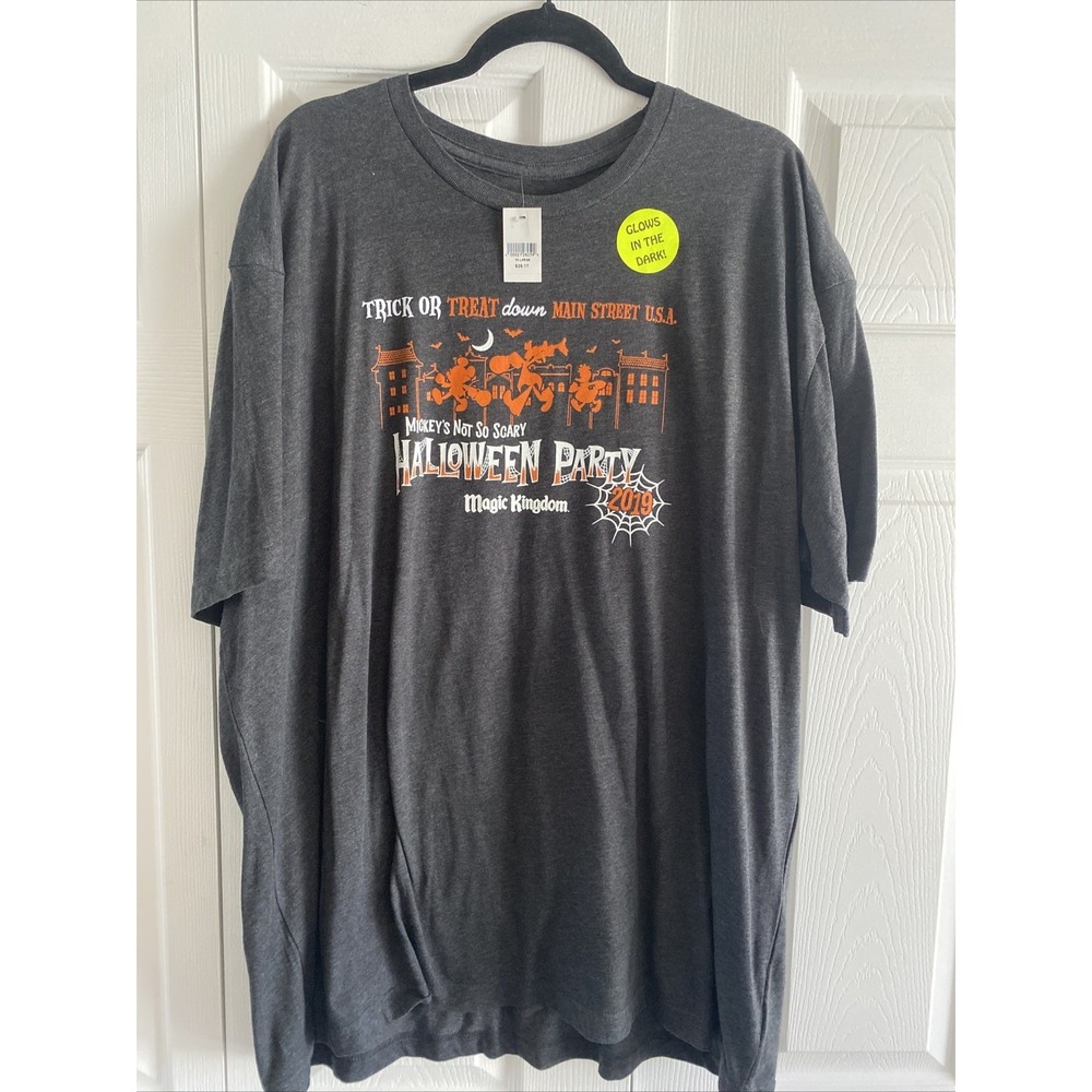 Disney Parks Halloween Party 2019‎ Womens Size 3XL Charcoal Glow T-Shirt Cotton